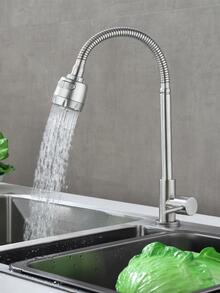 1pc Multifunction Stainless Steel Faucet, Classic Silver Universal Faucet For Kitchen - Silver - View 3