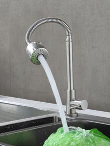 1pc Multifunction Stainless Steel Faucet, Classic Silver Universal Faucet For Kitchen - Silver - View 6