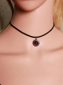 3pcs/set Round Charm Choker - Black - View 5
