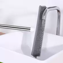 Rubber Broom With Squeegee Fur And Long Handle, Carpet Rake And Lint Brush Set Sweeping Rug Brush