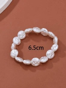 Vòng tay giả ngọc trai - trắng - Xem 3