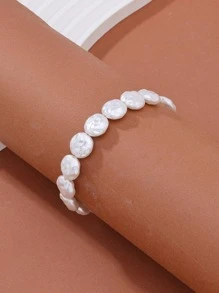 Vòng tay giả ngọc trai - trắng - Xem 1