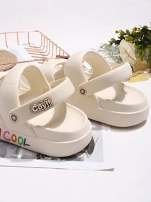 學院拖鞋適用於字母圖案雙帶乙烯-乙酸乙烯共聚物拖鞋 - 米色 - 查看 3