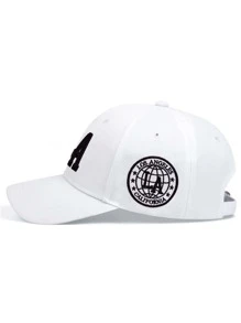 Gorra de béisbol bordada con letras para hombre, ideal para el día a día y para la calle al aire libre - Blanco - Ver 3