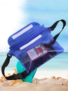 SHENYU 1pc PVC Waterproof Swimming Fanny Pack, Beach Essentials, Beach Accessories, Pool Float - Blue - View 1