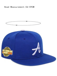 AR 1頂男士字母和數字刺繡防曬休閒棒球帽，適用於日常生活街頭穿搭 - 藍色 - 查看 4