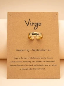 1 chiếc nhẫn trang trí chữ cái - Vàng - Xem 10