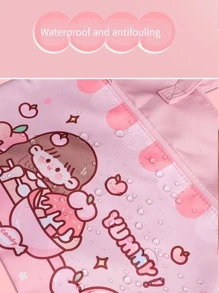 1pc Cartoon Figure Graphic File Bag, Cute Multi-purpose Tutorial Bag For School Student - Pink - View 6