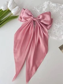 1入組女性蝴蝶結和絲帶裝飾時尚髮夾適用於頭髮裝飾用品 - 粉色 - 查看 3