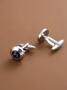 2 Cái/bộ Nam Khuy Măng Sét Trang Trí Kim Cương Giả Để Trang Trí Hàng Ngày Cho Vẻ Ngoài Phong Cách - Bạc - Xem 4