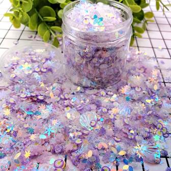 10g/0.35oz Luminous Soft Ceramic Glitter For Diy Nail Art, Mobile Phone Mixed Adhesive Stickers