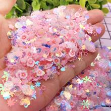 10g/0.35oz Luminous Soft Clay Glitter Flakes For Diy Nail Art, Mobile Phone & Crafts Mix And Match - Pink - View 1