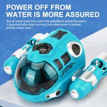 1入組遙控船水池玩具適用於2.4Ghz快速迷你船帶噴霧氣體船 - 黃色 - 查看 5