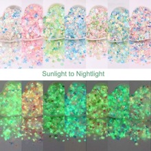 10g/0.35oz Luminous Soft Clay Glitter Flakes For Diy Nail Art, Mobile Phone & Crafts Mix And Match - Pink - View 3