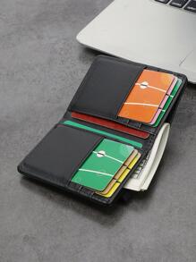 男士简约时尚轻质 PU 卡包 带松紧带 男士钱包 钱包 小钱包 男士钱包 真皮 - 黑色 - 查看 4