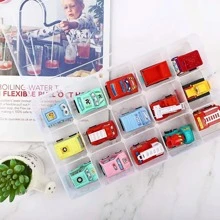 Organisateur de rangement en plastique transparent de 15 grilles, parfait pour les bijoux, l'artisanat et plus encore. Cadeau idéal pour la rentrée scolaire
