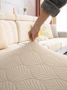 1pc Geometric Jacquard Stretchy Sofa Seat Cover - Beige - View 6