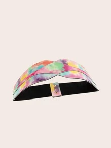 女性紮染按扣時尚鬆緊腰帶適用於衣物裝飾 - 彩色 - 查看 3