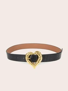 1 Miếng Của phụ nữ Đen Retro Kim loại Hình vẽ trái tâm Thắt lưng , Toàn trận Phong cách Đối với Mặc hàng ngày - màu đen - Xem 3