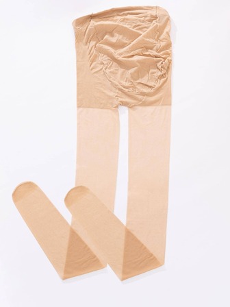 1雙孕婦素色薄透休閒褲襪適合夏天