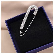 1pc Rhinestone Pin DIY Brooch - Silver - View 1