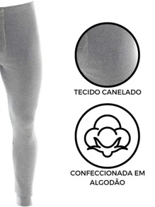 Men Thermal Underwear Bottoms - Light Grey - View 2