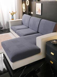 1 tấm bọc đệm ghế sofa màu trơn - Màu xám đen - Xem 1