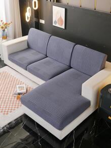 1 tấm bọc đệm ghế sofa màu trơn - Màu xám đen - Xem 4