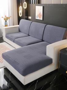 1 tấm bọc đệm ghế sofa màu trơn - Màu xám đen - Xem 8