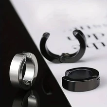 10 cặp/bộ Vòng bít tai trang trí chữ thập cho nam giới - 10 cặp khuyên tai giả - Xem 4