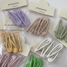 5入組女性素色時尚髮夾日常裝飾 - 綠色 - 查看 2