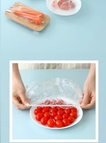 100pcs Disposable Preservation Cover, Leftover Food Preservation Film, Sealing Cover, Refrigerator, Food Preservation, Tableware, Dustproof Cover