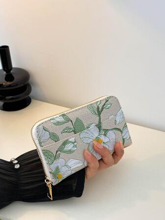 Large Pattern Short Wallet Women Hibiscus For Women Wallet Purse Wallet Long Wallet