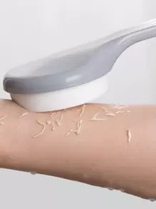 1pc Long Handle Bath Brush - Light Grey - View 1