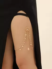 Starfish & Rhinestone Decor Thigh Chain