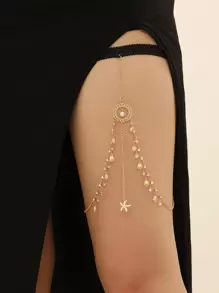 Starfish & Rhinestone Decor Thigh Chain