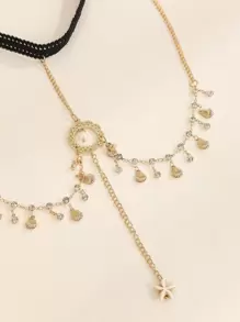 Starfish & Rhinestone Decor Thigh Chain