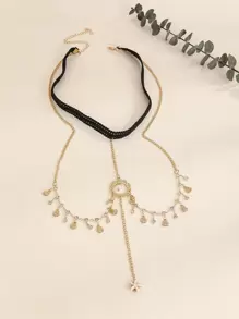 Starfish & Rhinestone Decor Thigh Chain