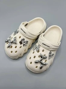 6pcs Bow Design Shoe Decorations, Stylish Shoe Decorations For Clogs - White - View 2