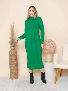 Women Sweater Co-ords - màu xanh lá - Xem 1