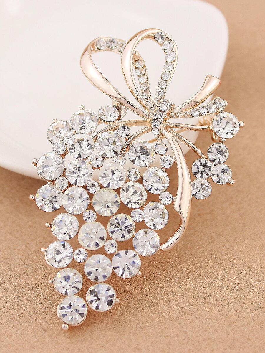 1pc Women Rhinestone Decor Luxury Scarf Pin For Dress Decoration - Gold - View 1