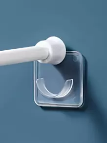 1 pieza Soporte fijador claro para barra de ropa, decoraciones, decoración de otoño, decoración festiva, decoración de habitación, decoración del hogar, decoración de otoño, decoración de dormitorio - transparente - Ver 1