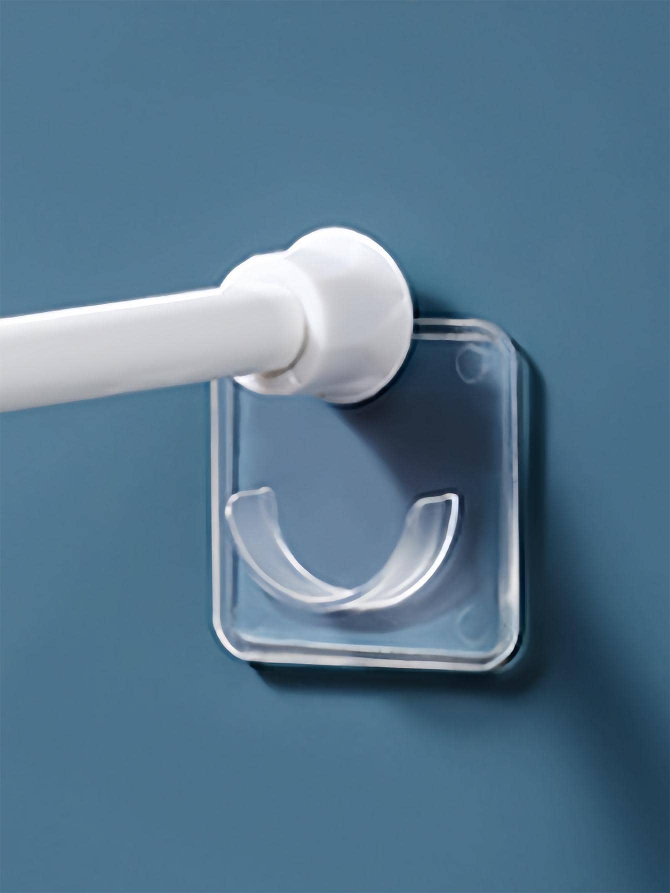 1 pieza Soporte fijador claro para barra de ropa, decoraciones, decoración de otoño, decoración festiva, decoración de habitación, decoración del hogar, decoración de otoño, decoración de dormitorio - transparente - Ver 1