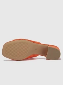 Dép quai ngang/gót/đệm/đan thời trang Xuân/Hè dành cho nữ - trái cam - Xem 3