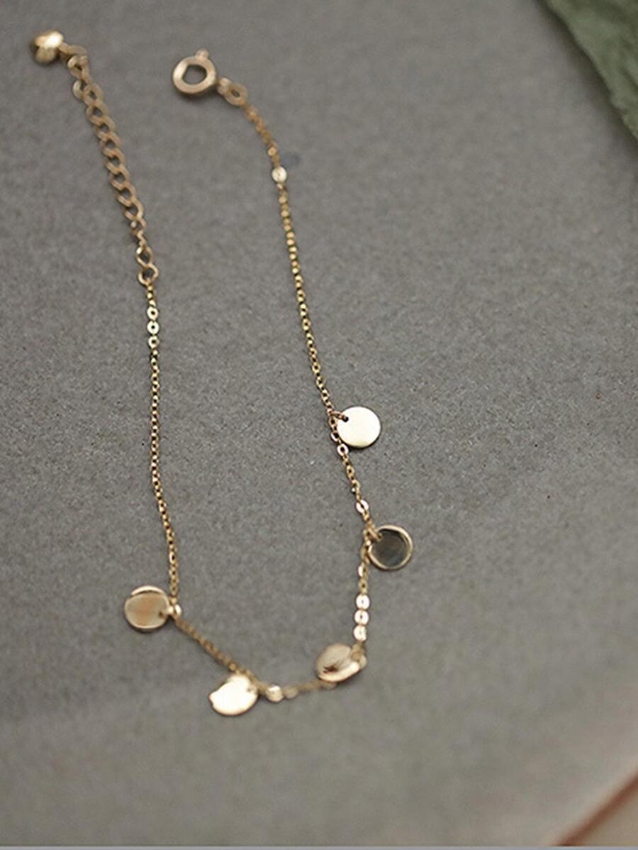 銀盤裝飾，925純銀手鍊，假日首選 - 金黃色 - 查看 1