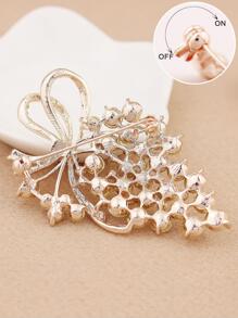 1pc Women Rhinestone Decor Luxury Scarf Pin For Dress Decoration - Gold - View 2