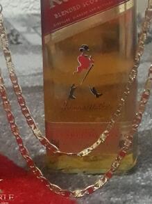 Corrente Aço Masculino E Feminino Com Folheamento Dourado Aço49 - Dourado - Visão 3