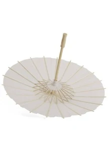 1把古风纸伞 DIY彩绘伞，涂鸦中式空白纸伞，玩具伞，艺术迷你小伞装饰，最佳礼物 - 白色 - 查看 4