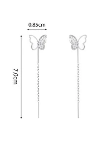 Pendientes de enhebrador con diseño de mariposa plata esterlina - Mariposa - Ver 6