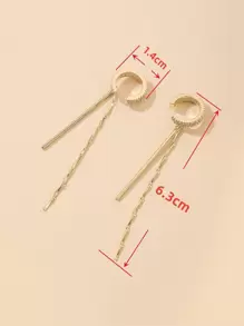 Rhinestone Decor Ear Cuffs - Yellow Gold - View 4